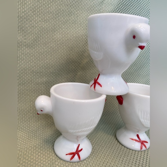 Vintage 50’s Westmoreland Milk Glass Large Egg Cup Set of 3 - Picture 2 of 7